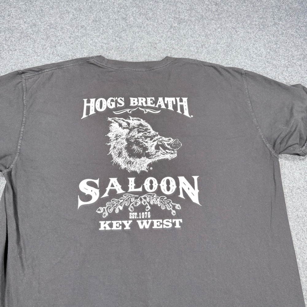 Comfort Colors Hogs Breath Saloon Key West T-Shirt Mens XL Gray Graphic Tee